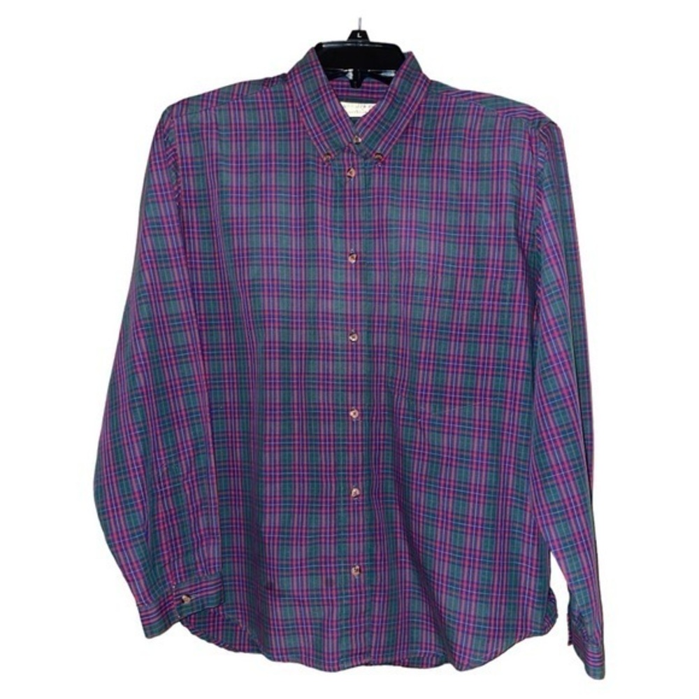 Northern Isles Jennifer Blair Tartan Plaid Blouse Vtg Womens 8 Shoulder Pads